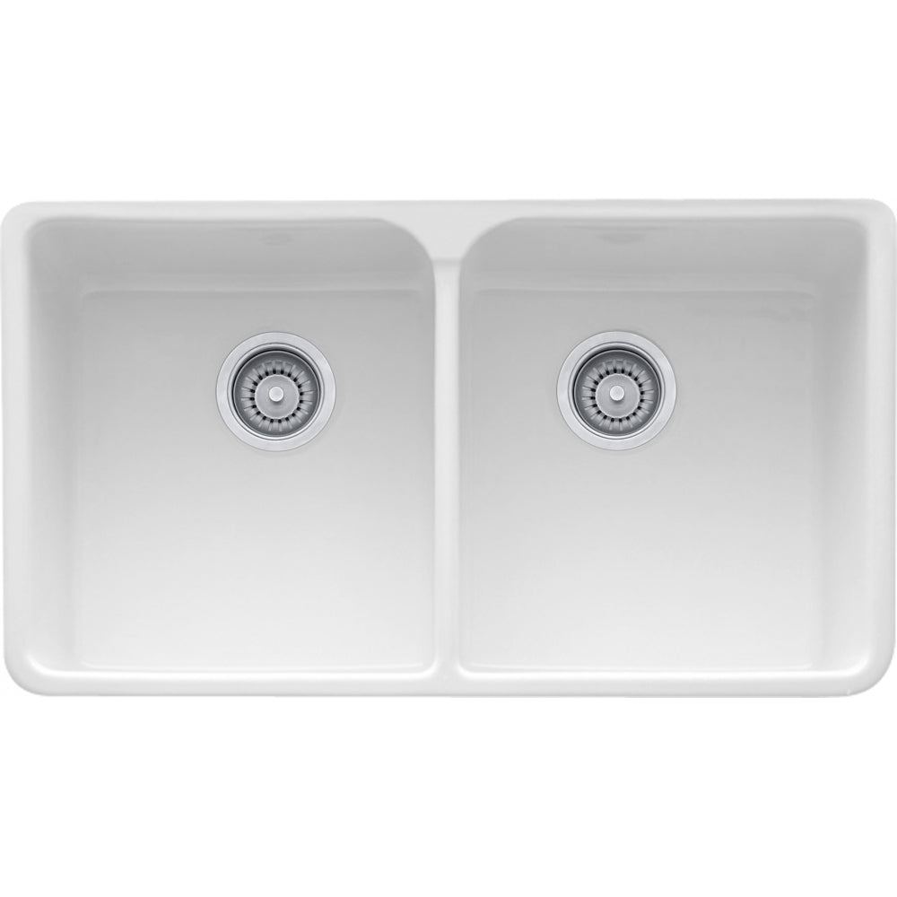 Franke Manor House 36" Double Bowl Fireclay Farmhouse Sink top view