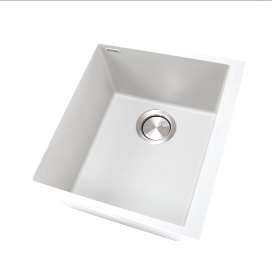 Nantucket PR1716-W 17-inch white granite composite undermount bar-prep sink, view 2