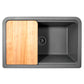Nantucket PR3020-APS-TI 30-inch titanium granite composite farmhouse workstation sink, view 3