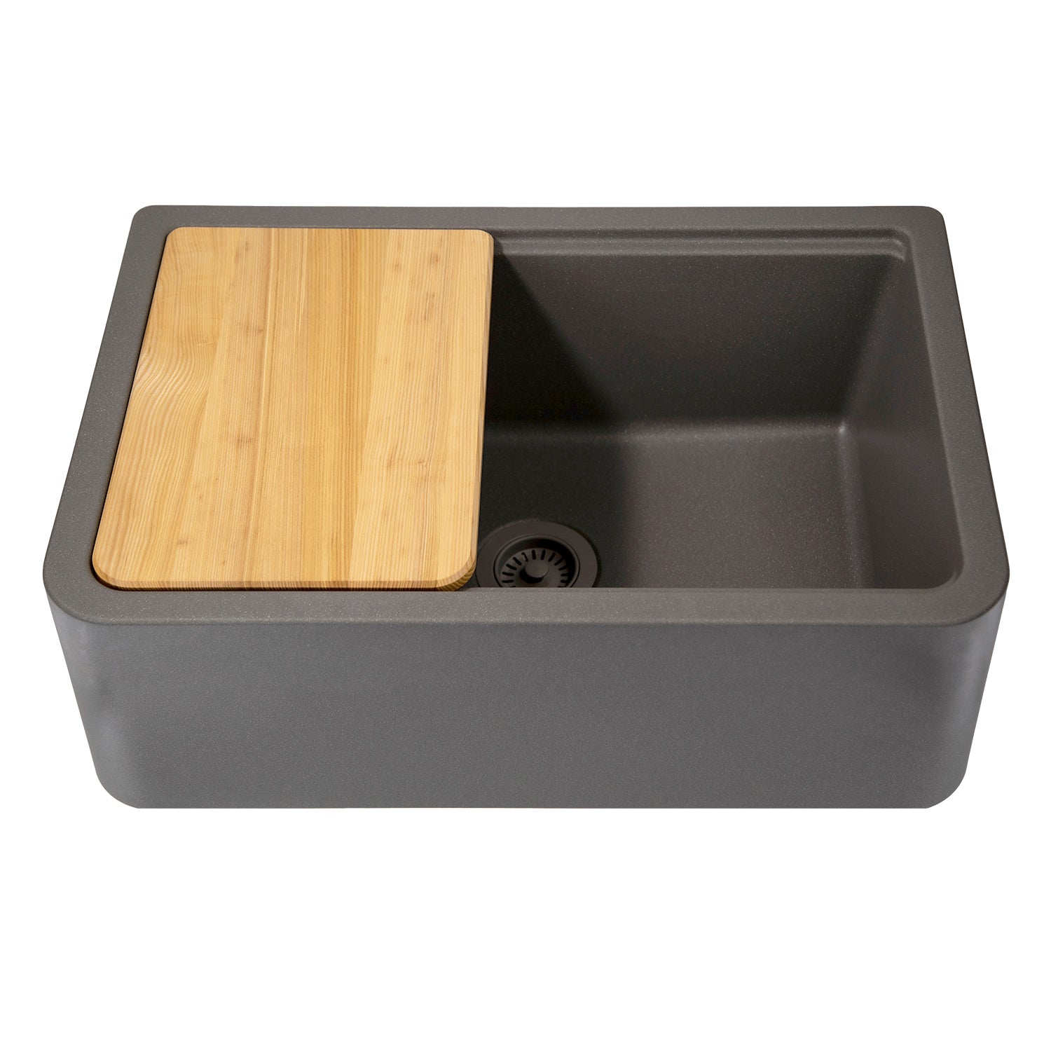 Nantucket PR3020-APS-TI 30-inch titanium granite composite farmhouse workstation sink, view 6