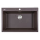Nantucket PR3322-DM-BR 33-inch brown granite composite dual mount kitchen sink