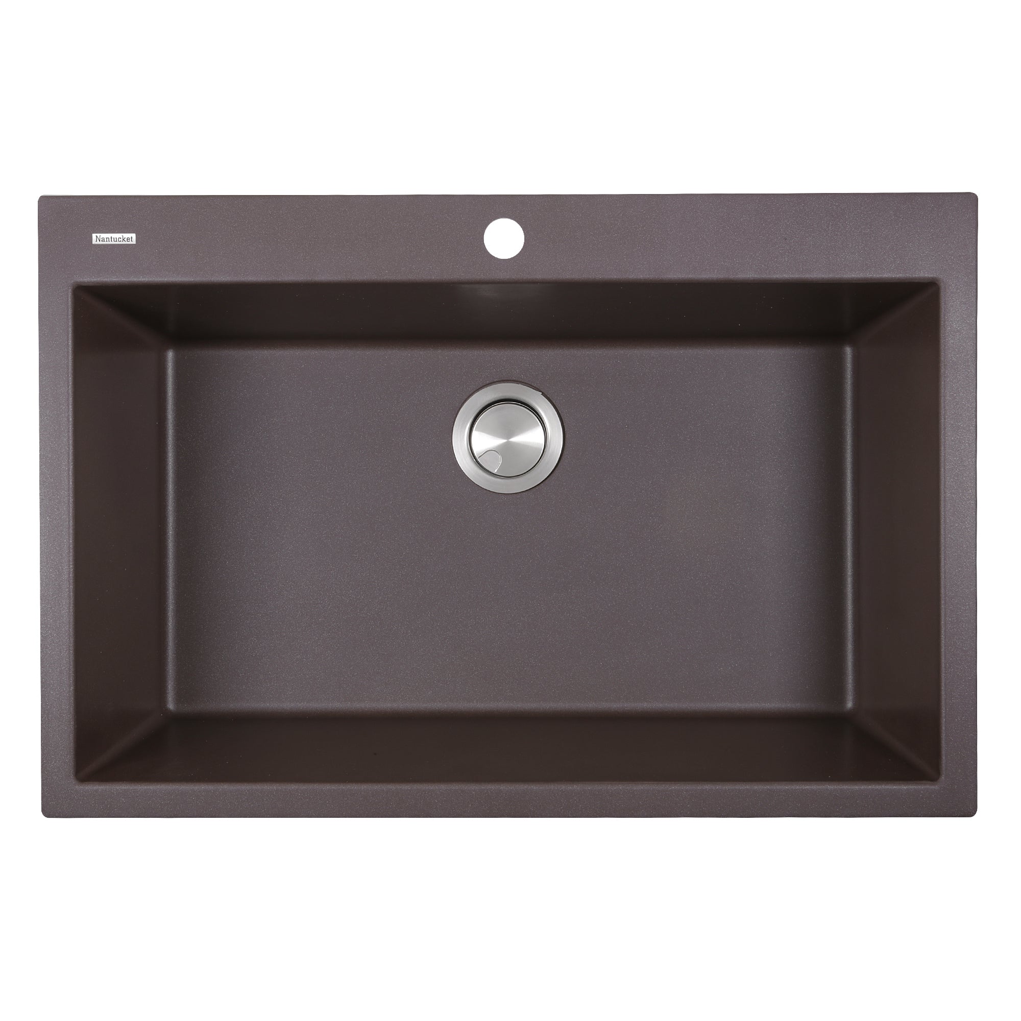 Nantucket PR3322-DM-BR 33-inch brown granite composite dual mount kitchen sink