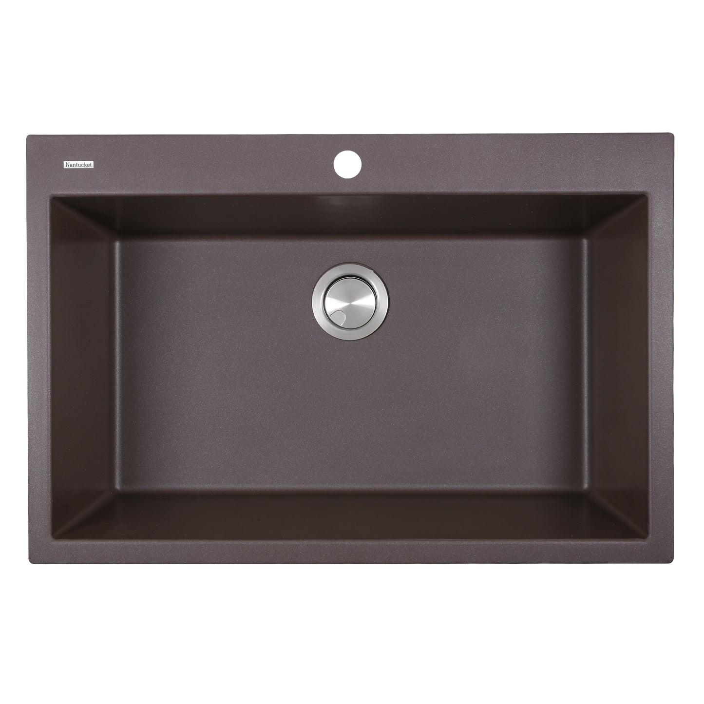 Nantucket PR3322-DM-BR 33-inch brown granite composite dual mount kitchen sink