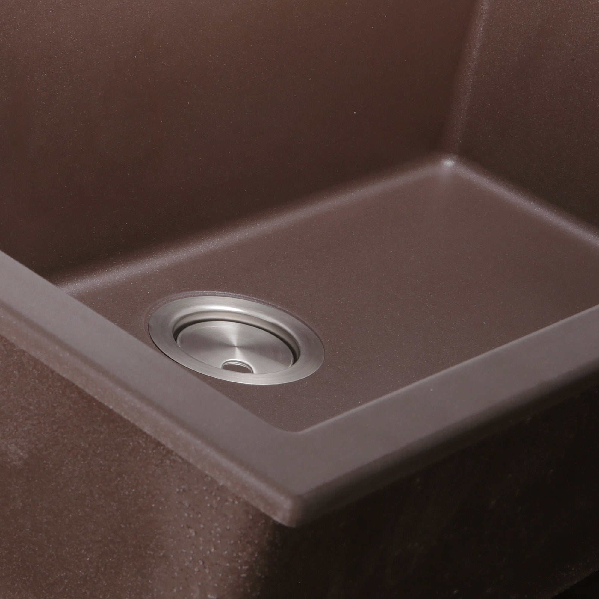 Nantucket PR3322-DM-BR 33-inch brown granite composite dual mount kitchen sink, view 3