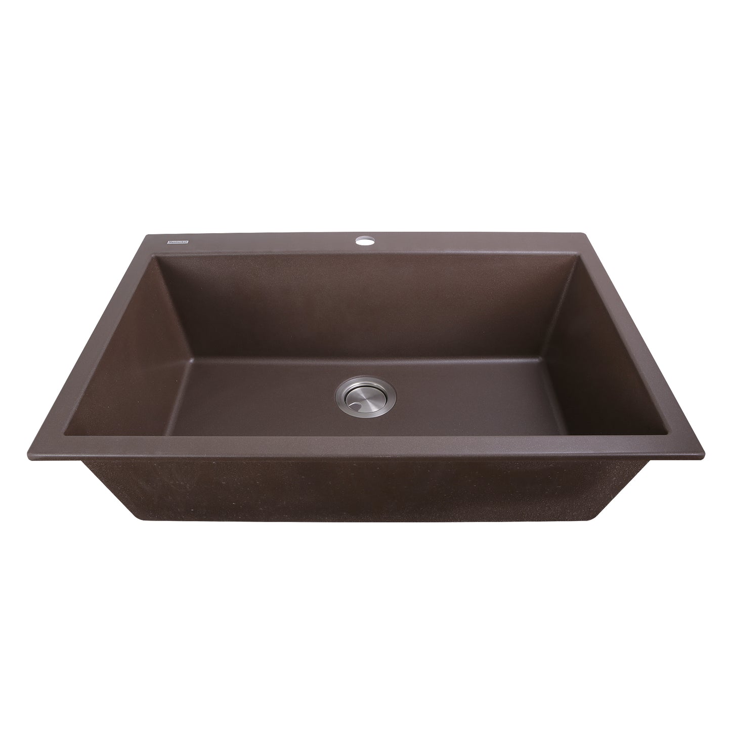 Nantucket PR3322-DM-BR 33-inch brown granite composite dual mount kitchen sink, view 4