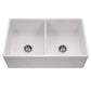 HOUZER PLATUS 33" Fireclay Apron Front Farmhouse 50/50 Double Bowl Kitchen Sink