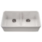 HOUZER PLATUS 32" Fireclay Apron Front Farmhouse 50/50 Double Bowl Kitchen Sink with Low Divider