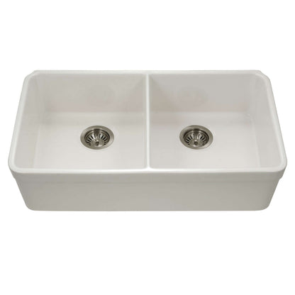 HOUZER PLATUS 32" Fireclay Undermount 50/50 Double Bowl Kitchen Sink