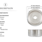 Thompson De La Cruz hand-hammered nickel bar and prep sink PU-1708BRN, dimension drawing