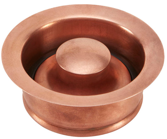 Thompson Traders polished rose gold 3.5" disposal flange and stopper TDD35-PC