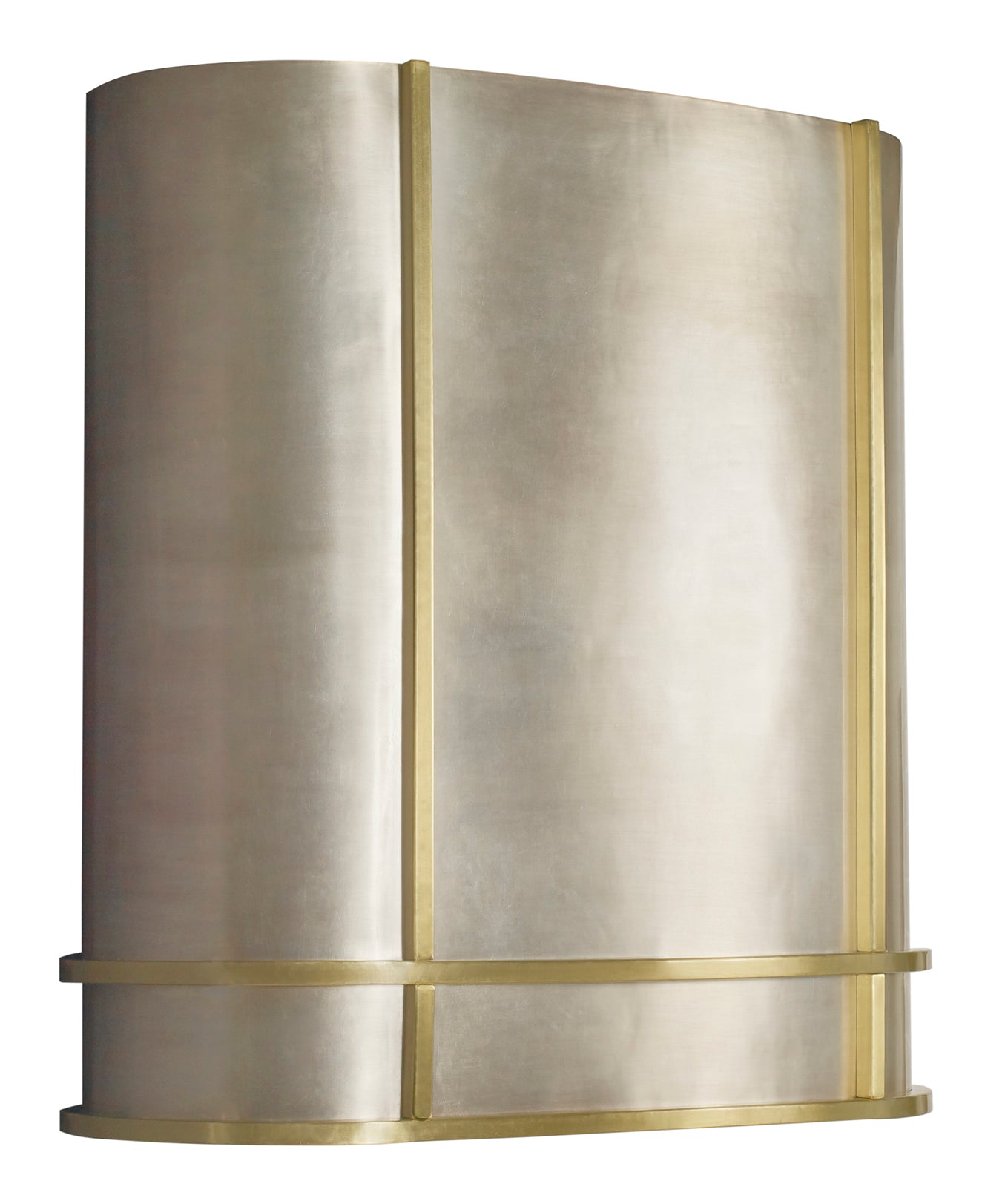 Thompson Quintana Handcrafted Oval Range Hood in Satin Brass and Burnished Nickel - KCRH48