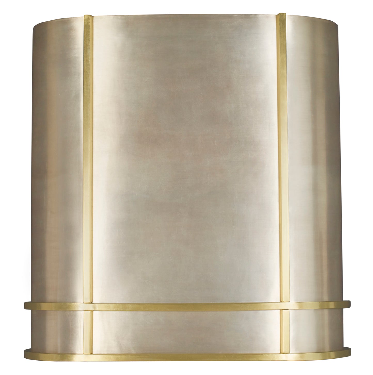 Thompson Quintana Handcrafted Oval Range Hood in Satin Brass and Burnished Nickel - KCRH48