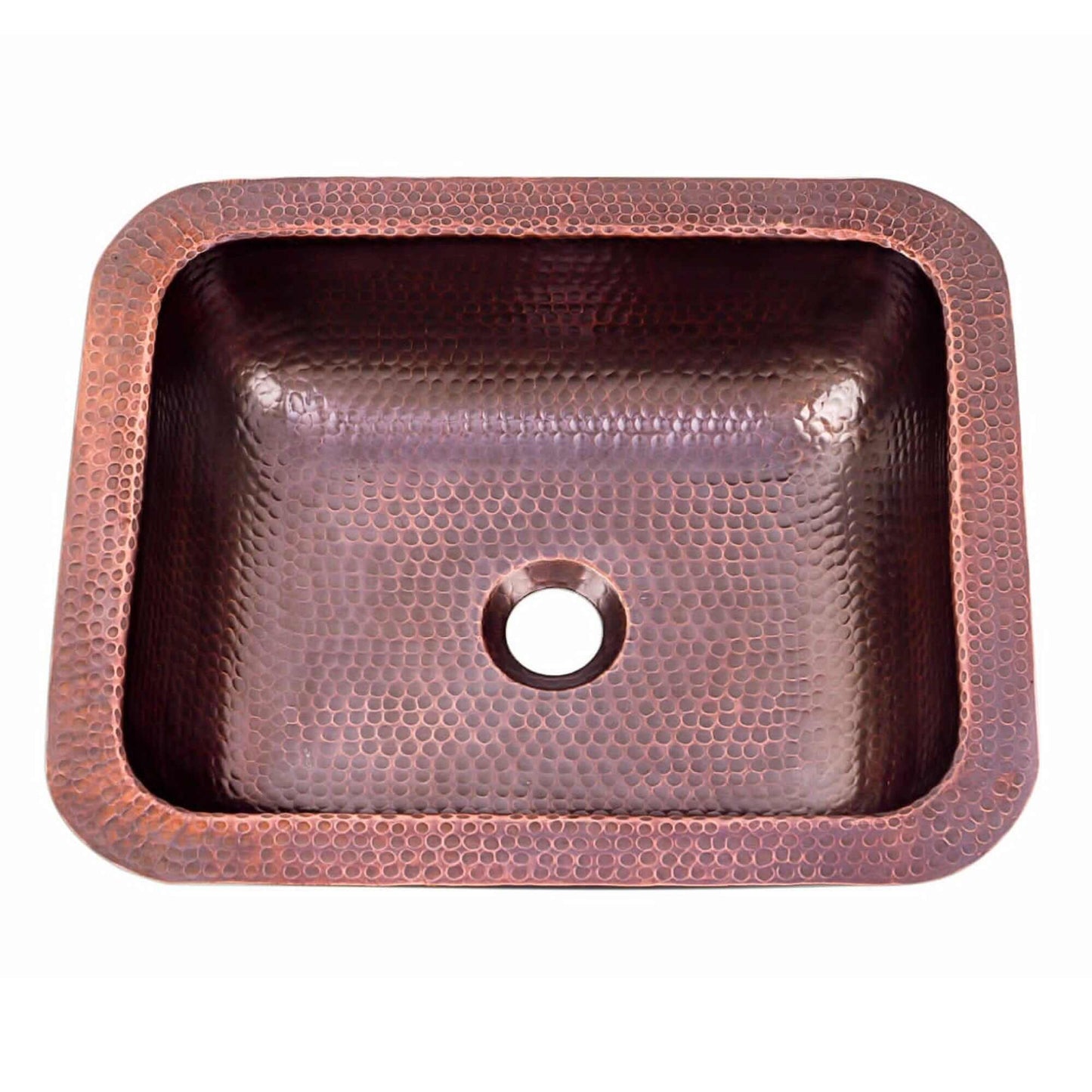 Nantucket Sinks 17" Hammered Copper Rectangle Bar Sink - REHC-2.5 showcasing hand-hammered copper craftsmanship.