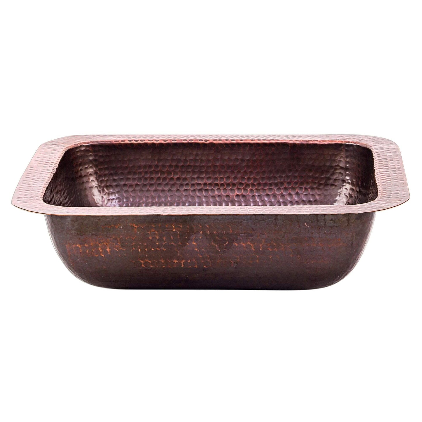 Nantucket Sinks 17" Hammered Copper Rectangle Bar Sink - REHC-2.5 showcasing artisan craftsmanship in a sleek design.