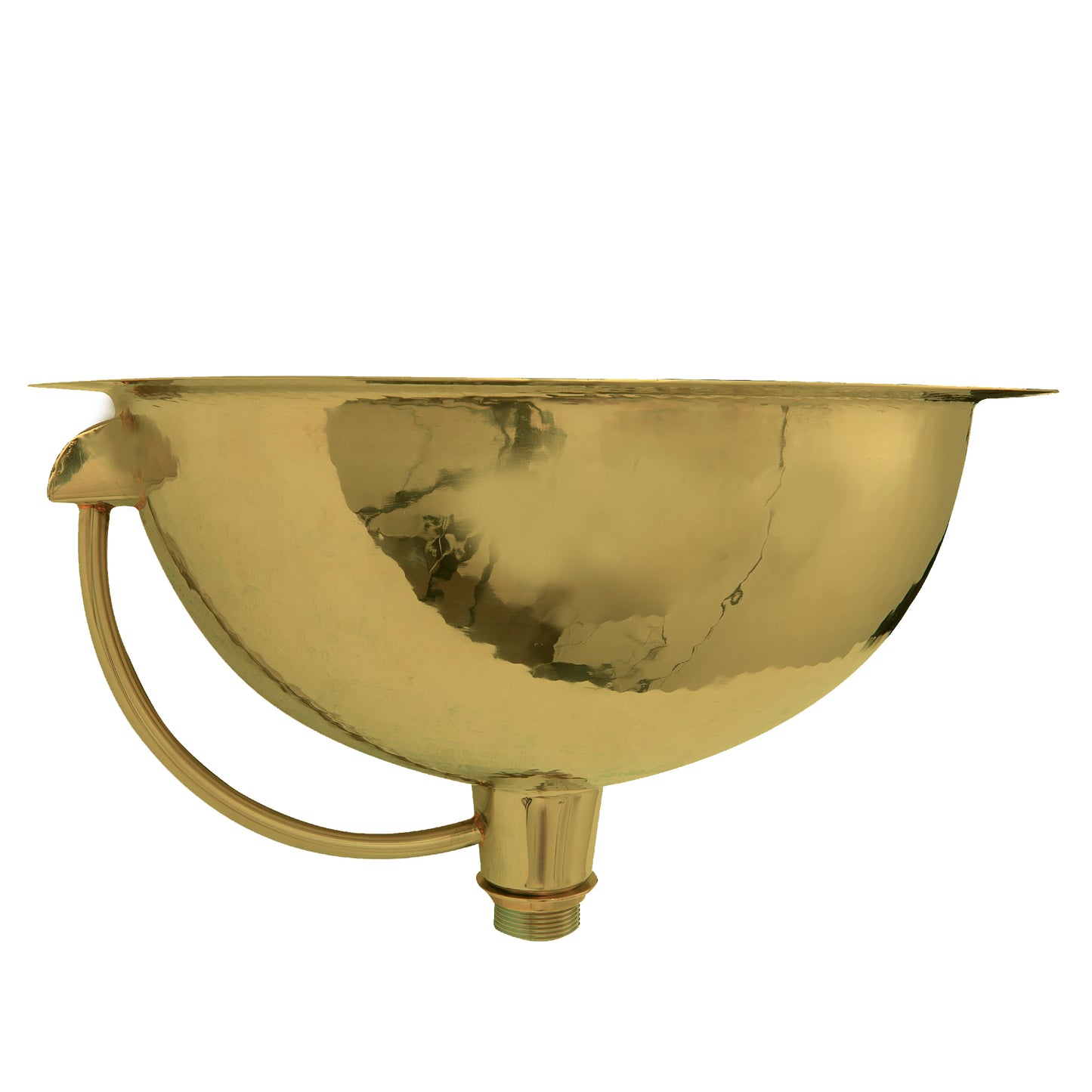 Nantucket 16.5-inch hand hammered brass round undermount bathroom sink RLB-OF, view 4