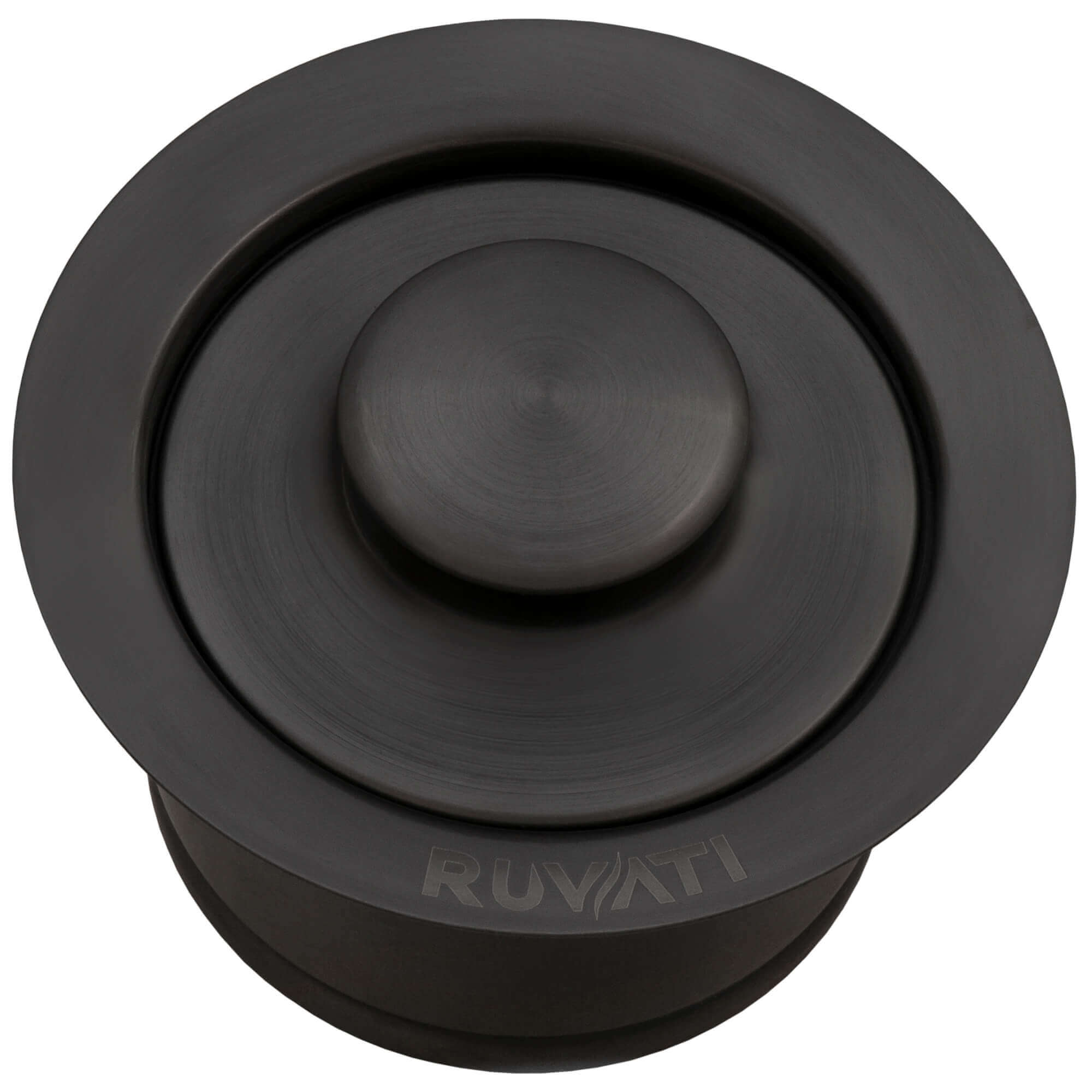 Ruvati RVA1052 Extended Garbage Disposal Flange with Deep Basket Strainer and Stopper in Gunmetal Black finish