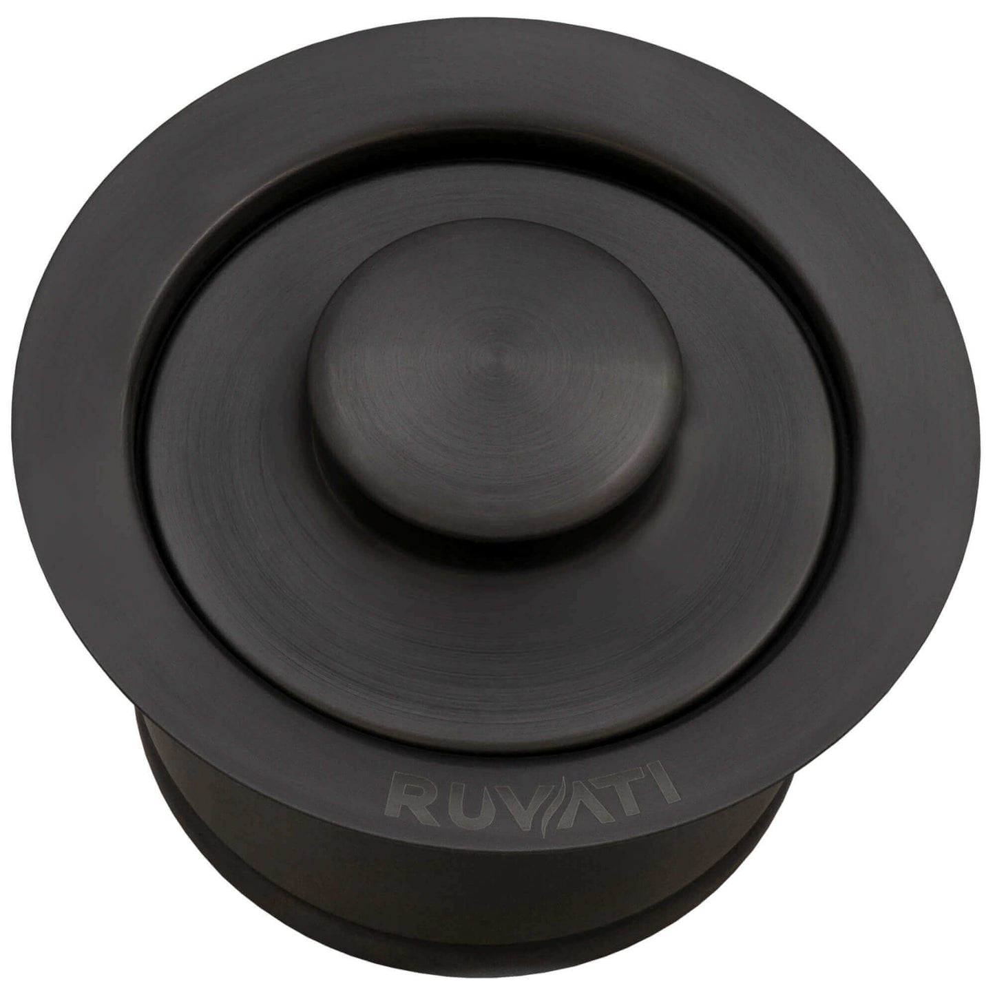 Ruvati RVA1052 Extended Garbage Disposal Flange with Deep Basket Strainer and Stopper in Gunmetal Black finish