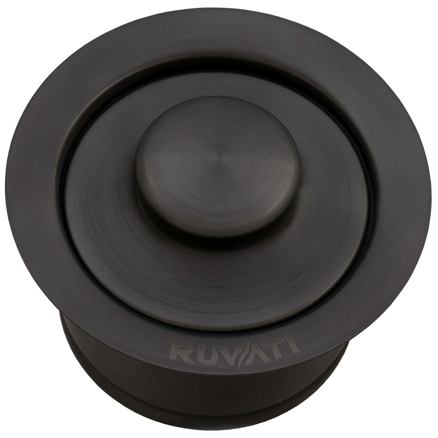 Ruvati RVA1052 Extended Garbage Disposal Flange with Deep Basket Strainer and Stopper in Gunmetal Black finish