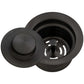 Ruvati RVA1052 Extended Garbage Disposal Flange with Deep Basket Strainer and Stopper in Gunmetal Black finish.
