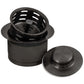 Ruvati RVA1052 Extended Garbage Disposal Flange with Deep Basket Strainer and Stopper in Gunmetal Black