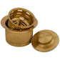 Ruvati RVA1052 Extended Garbage Disposal Flange with Deep Basket Strainer and Stopper in Brushed Gold.