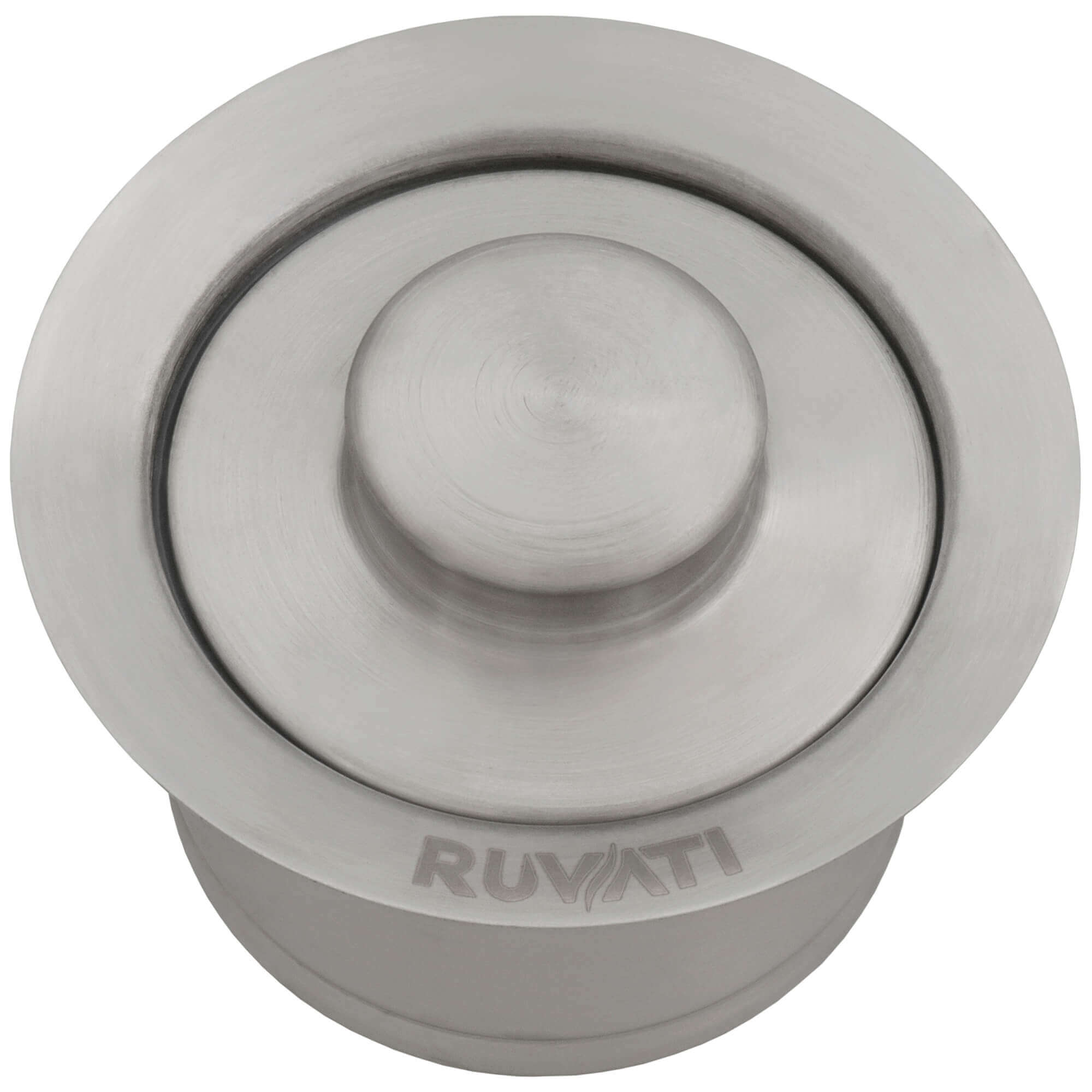 Ruvati RVA1052 Extended Garbage Disposal Flange with Deep Basket Strainer and Stopper in Stainless Steel finish.
