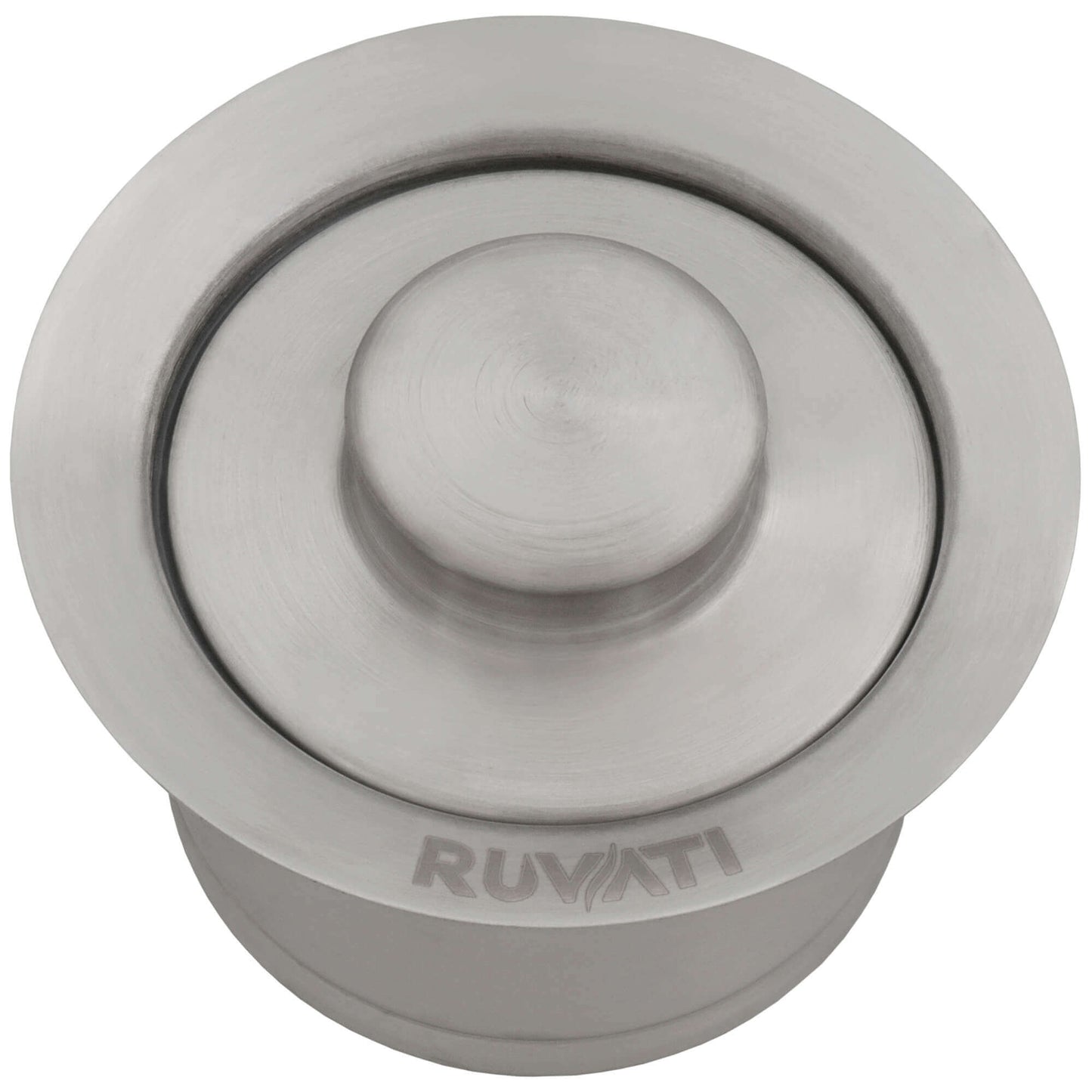 Ruvati RVA1052 Extended Garbage Disposal Flange with Deep Basket Strainer and Stopper in Stainless Steel finish.