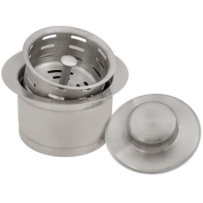 Ruvati RVA1052 Extended Garbage Disposal Flange with Deep Basket Strainer and Stopper in Stainless Steel