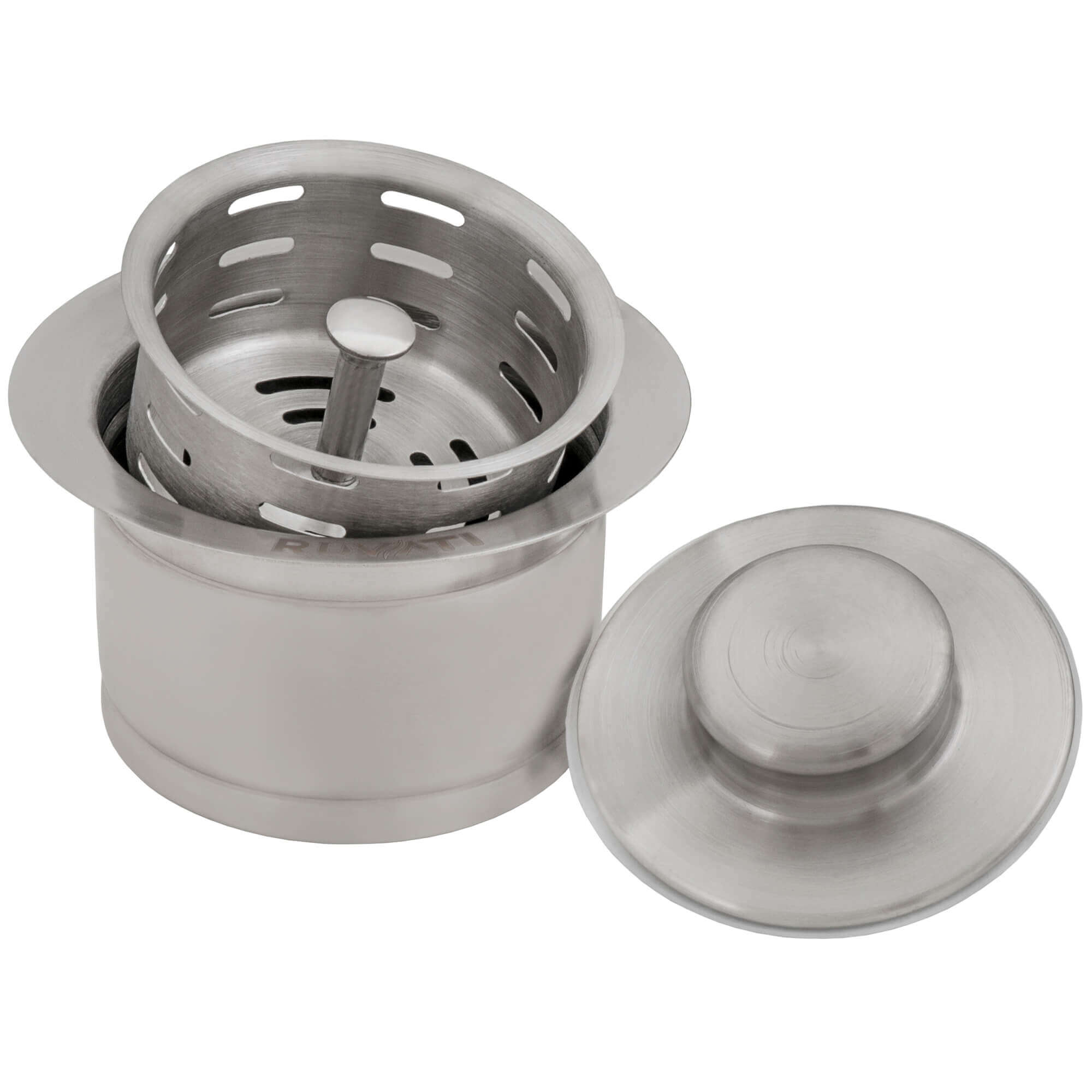Ruvati RVA1052 Extended Garbage Disposal Flange with Deep Basket Strainer and Stopper in Stainless Steel