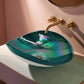 Ruvati Murano 19 inch seashell glass vessel bathroom sink in Seafoam Green, RVB3056