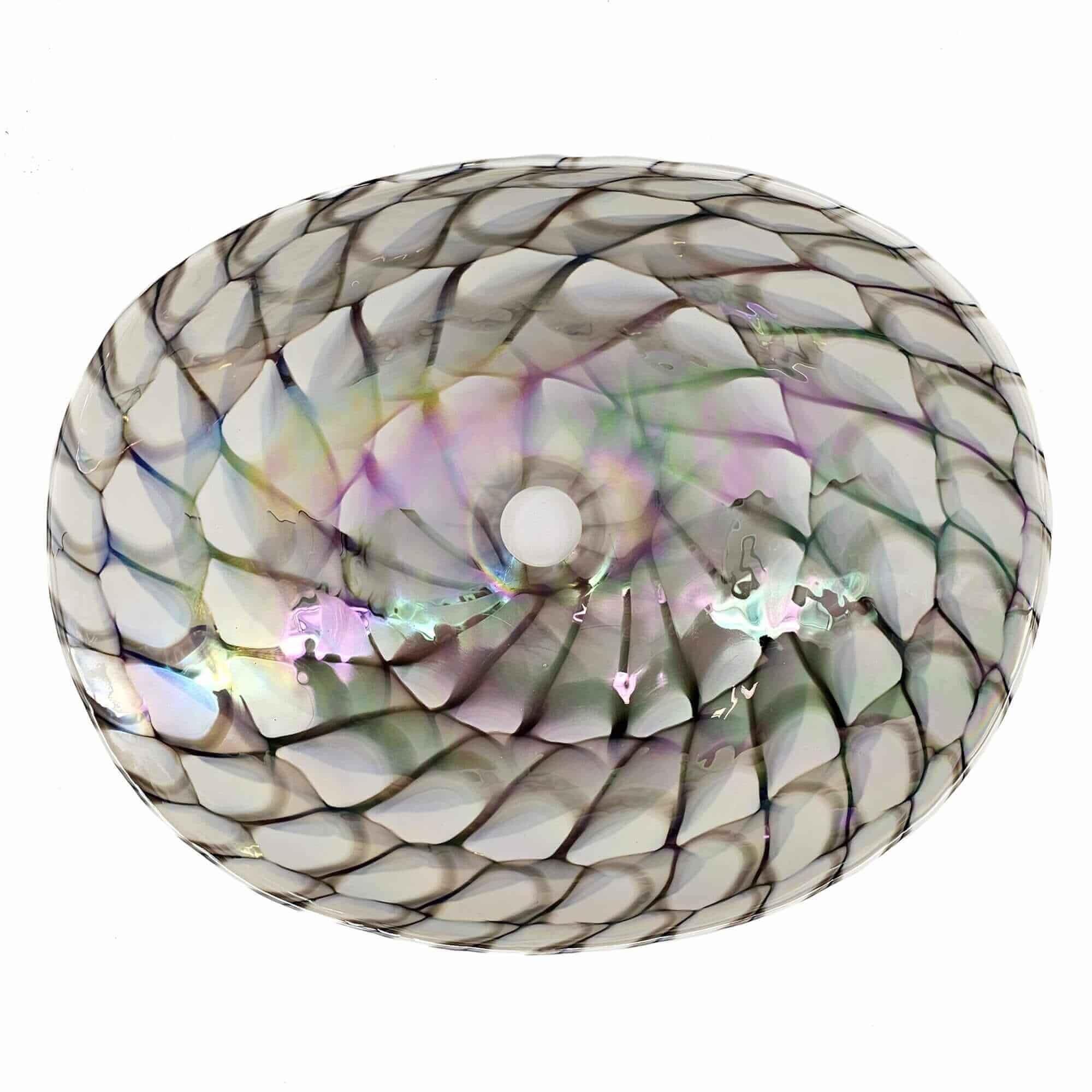 Ruvati Murano 19 inch seashell glass vessel sink in Nautilus Brown, view 5