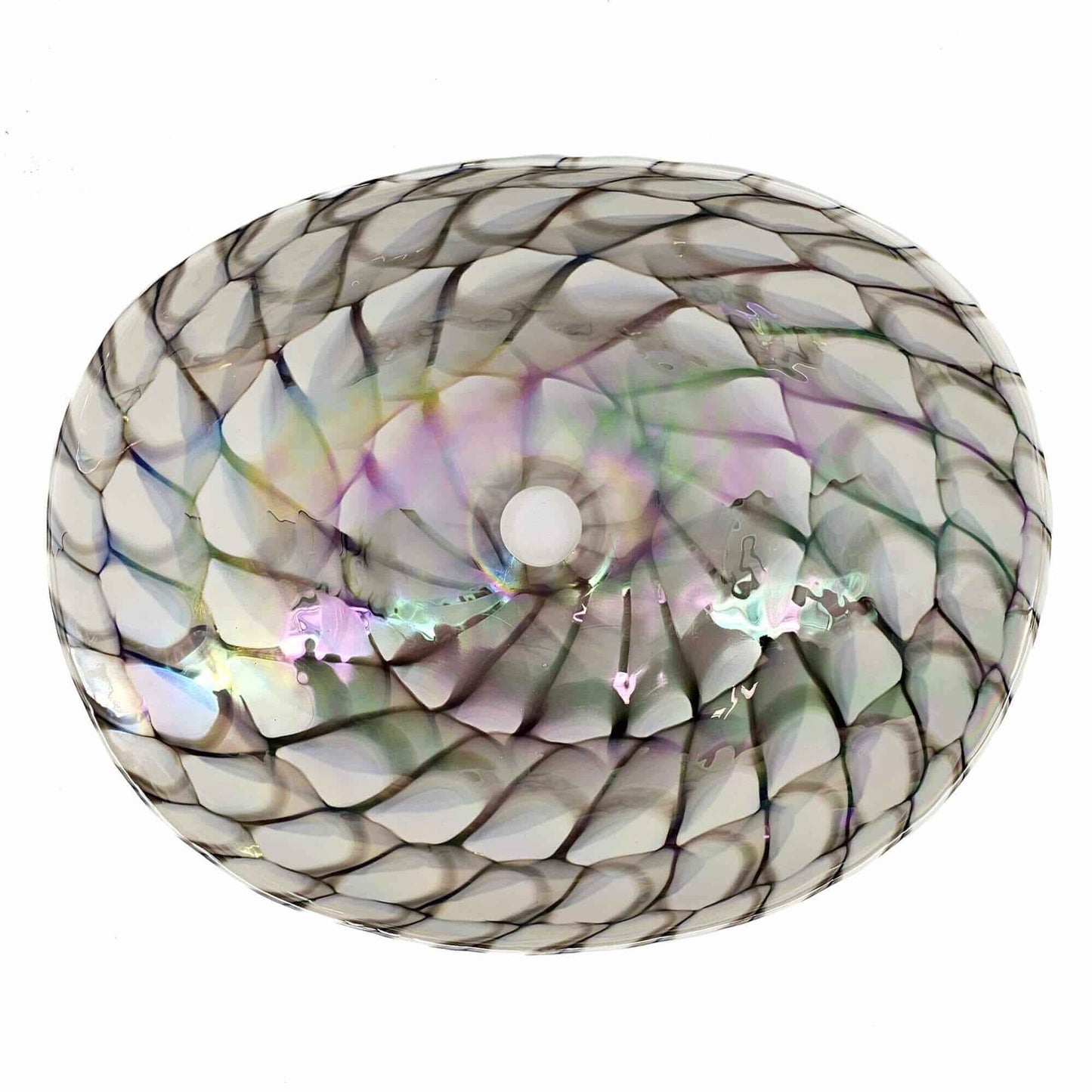 Ruvati Murano 19 inch seashell glass vessel sink in Nautilus Brown, view 5