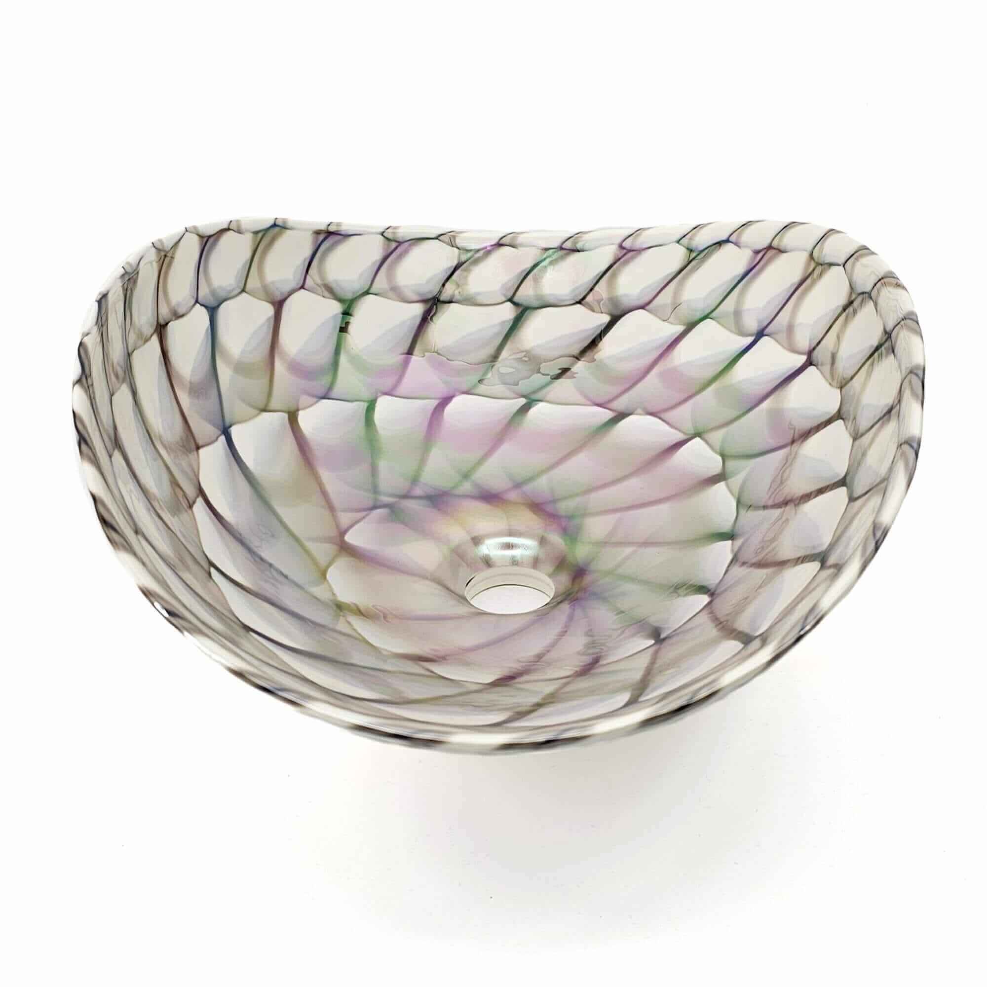 Ruvati Murano 19 inch seashell glass vessel sink in Nautilus Brown, view 3