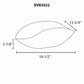Dimensions diagram for the Ruvati Murano 19 inch seashell glass vessel sink, RVB3022