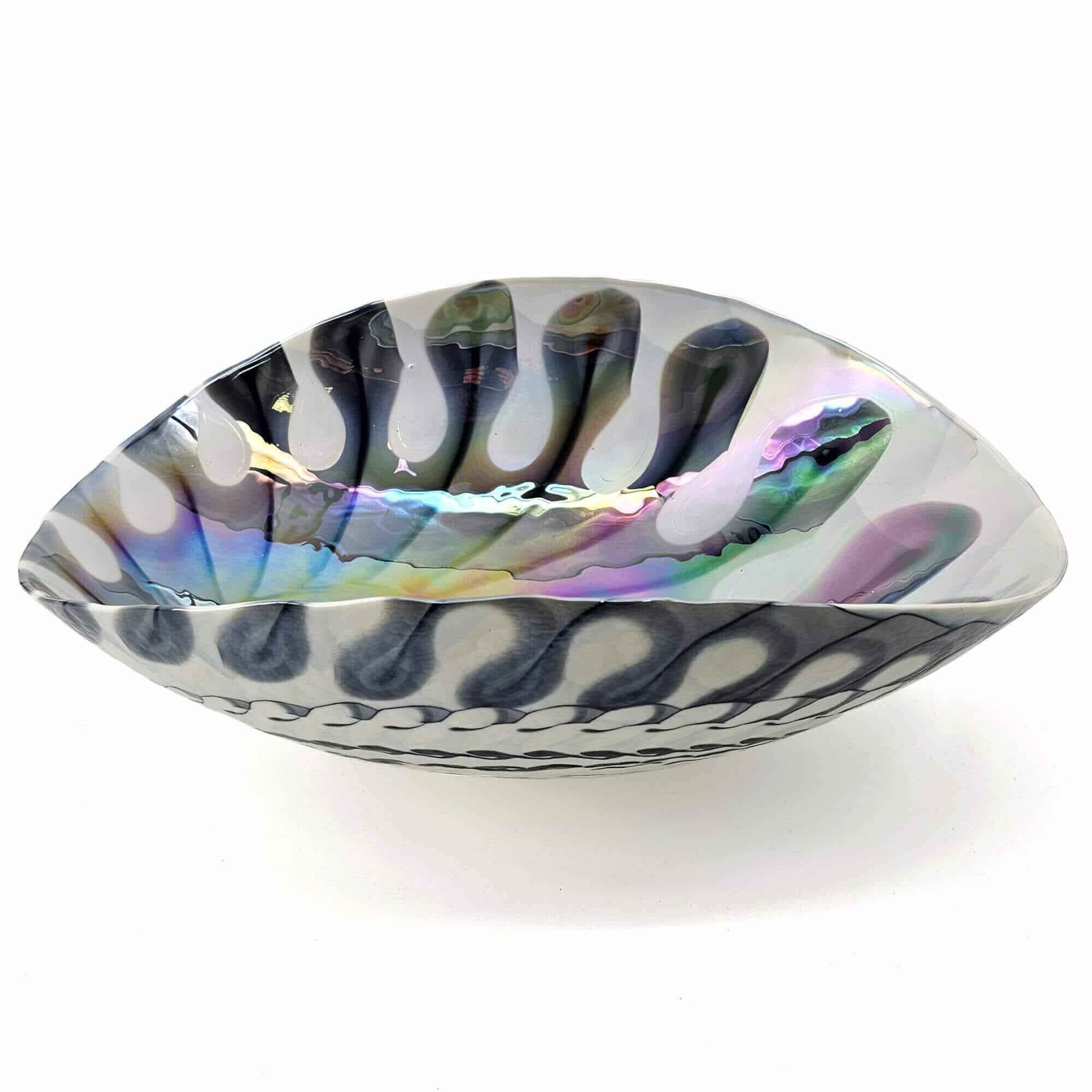 Ruvati Murano 19 inch seashell glass vessel sink in Spira Luxe Pearl White, view 4