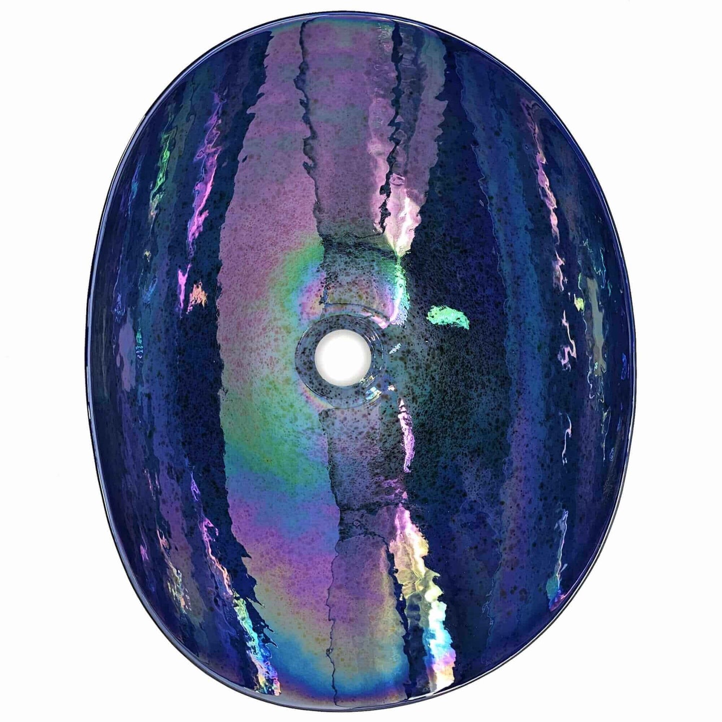 Ruvati Murano 19 inch seashell glass vessel sink in Celestial Blue, view 5