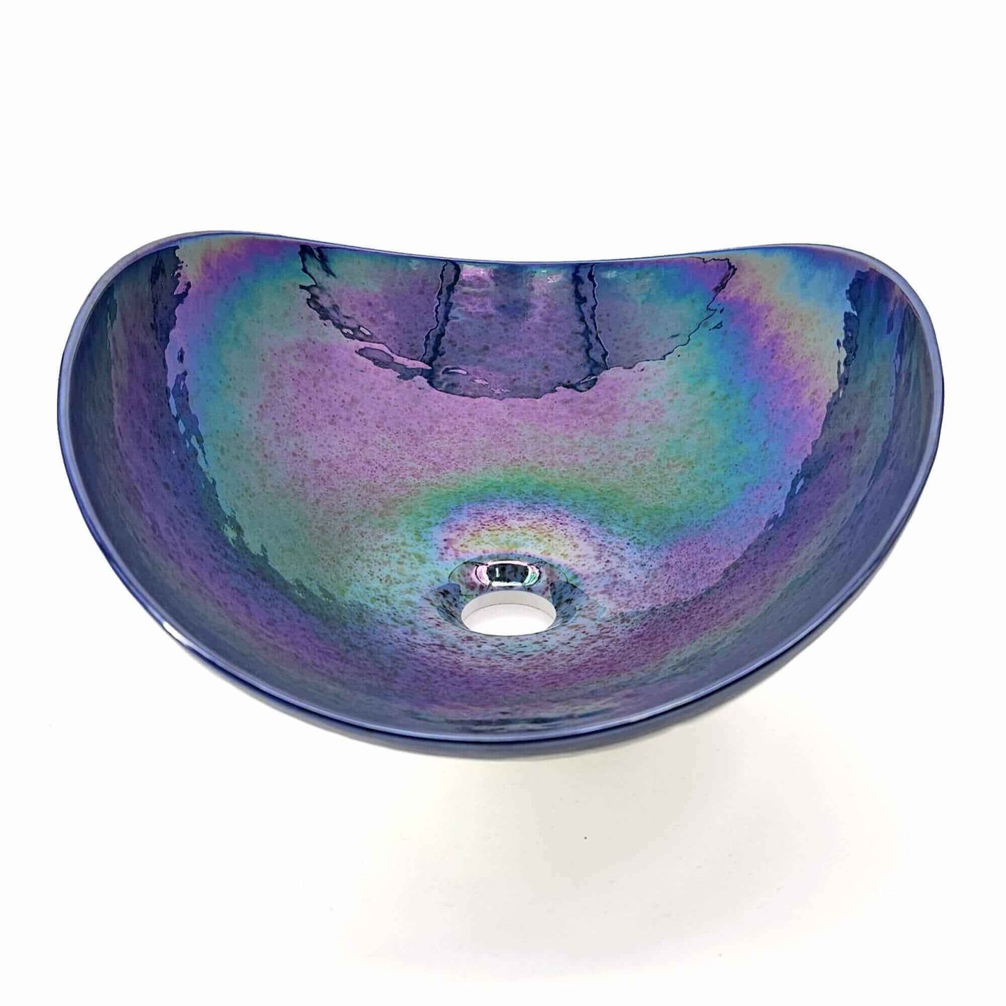 Ruvati Murano 19 inch seashell glass vessel sink in Celestial Blue, view 3