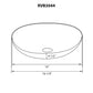 Dimensions diagram for the Ruvati Murano 16 inch round glass vessel sink, RVB3044