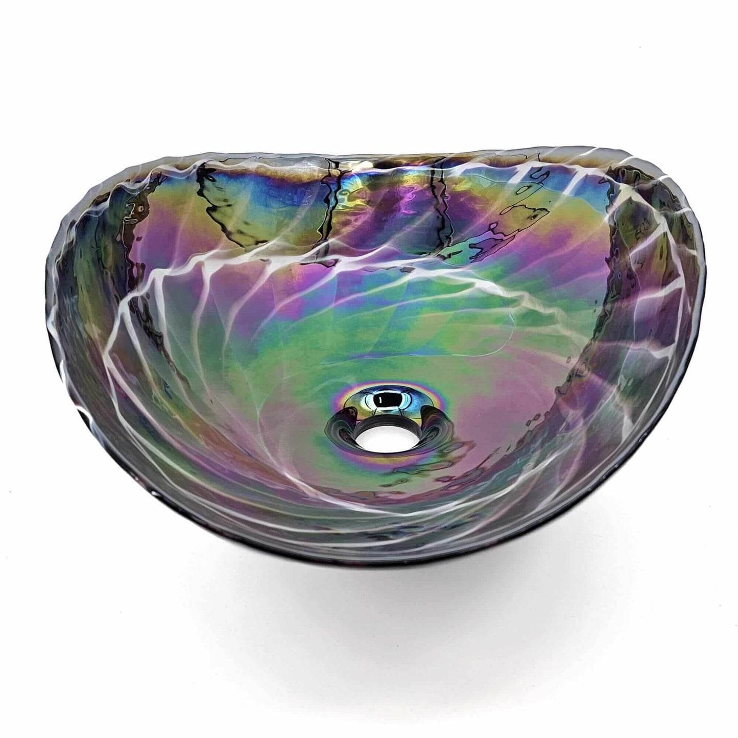Ruvati Murano 19 inch seashell glass vessel sink in Cosmic Black, view 4