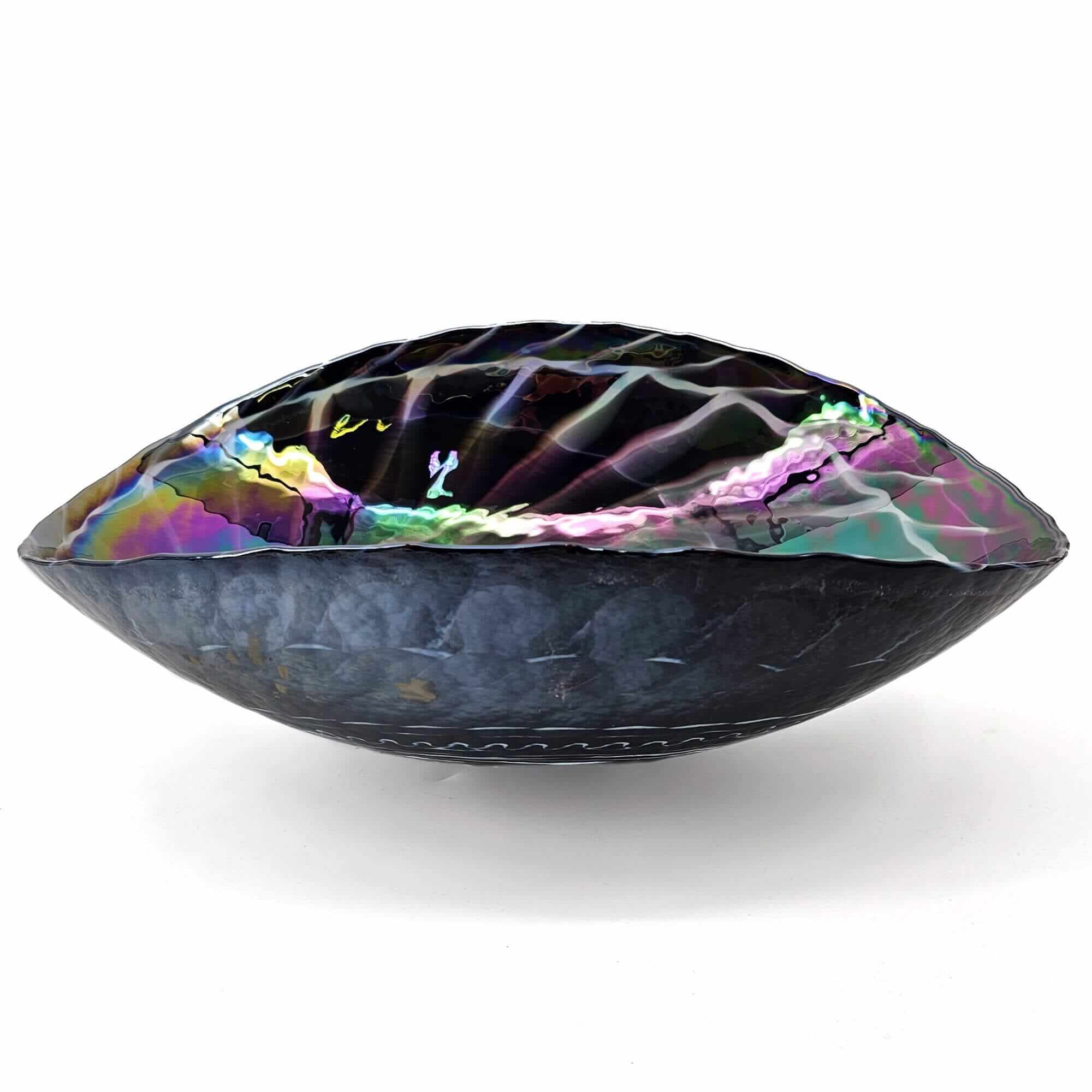 Ruvati Murano 19 inch seashell glass vessel sink in Cosmic Black, view 5