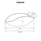 Dimensions diagram for the Ruvati Murano 19 inch seashell glass vessel sink, RVB3048