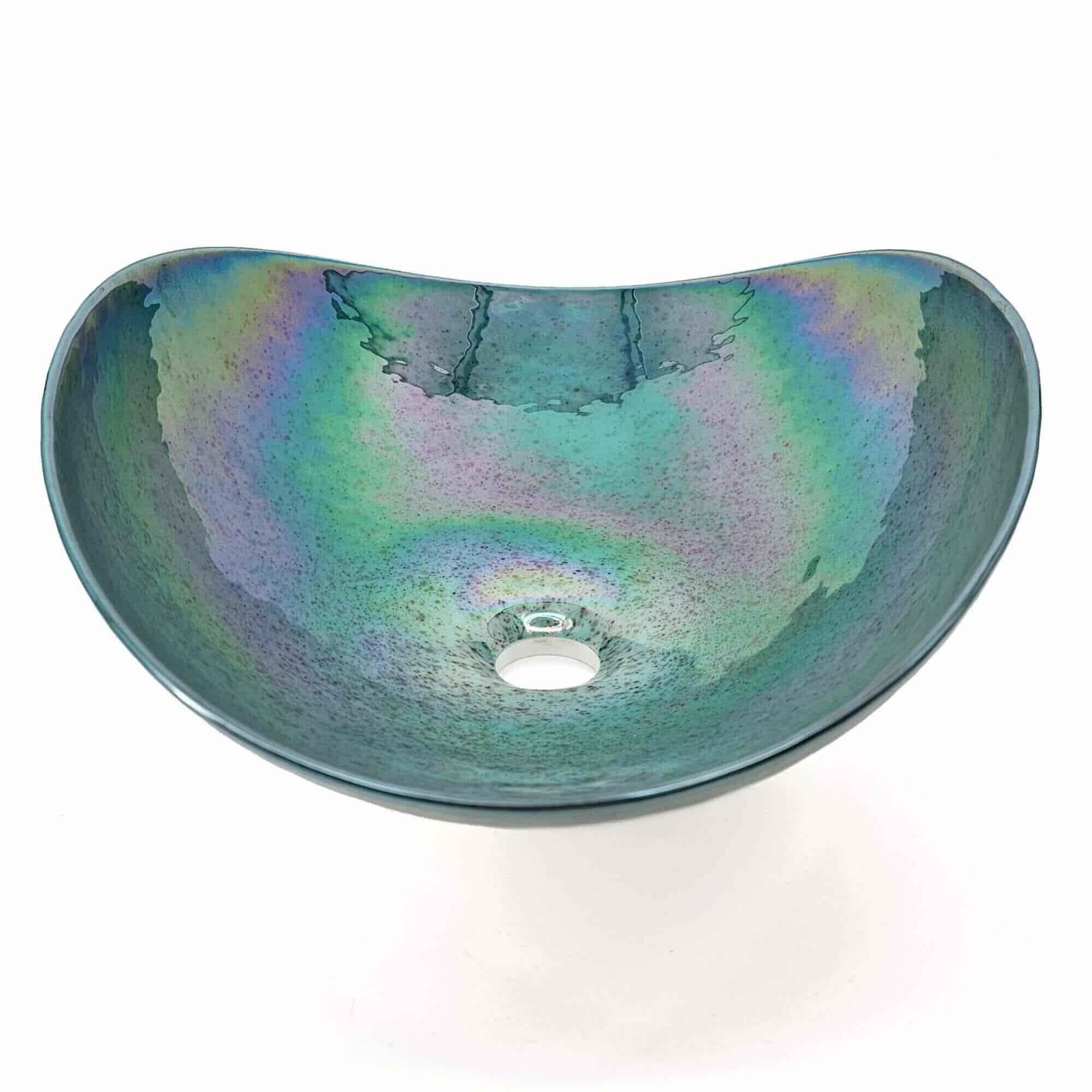 Ruvati Murano 19 inch seashell glass vessel sink in Seafoam Green, view 4