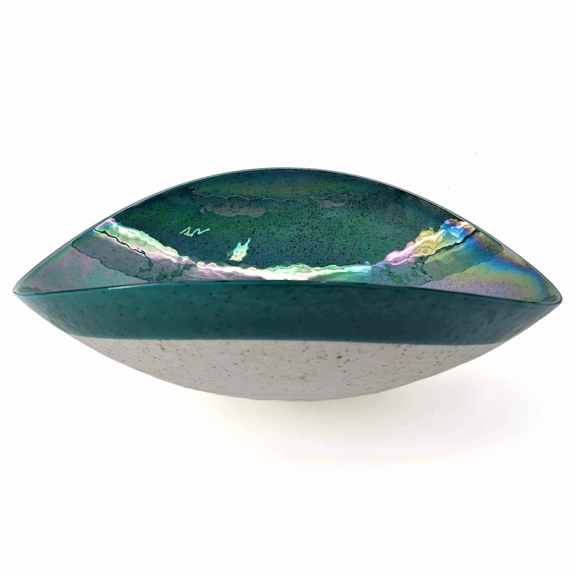 Ruvati Murano 19 inch seashell glass vessel sink in Seafoam Green, view 3