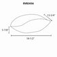 Dimensions diagram for the Ruvati Murano 19 inch seashell glass vessel sink, RVB3056