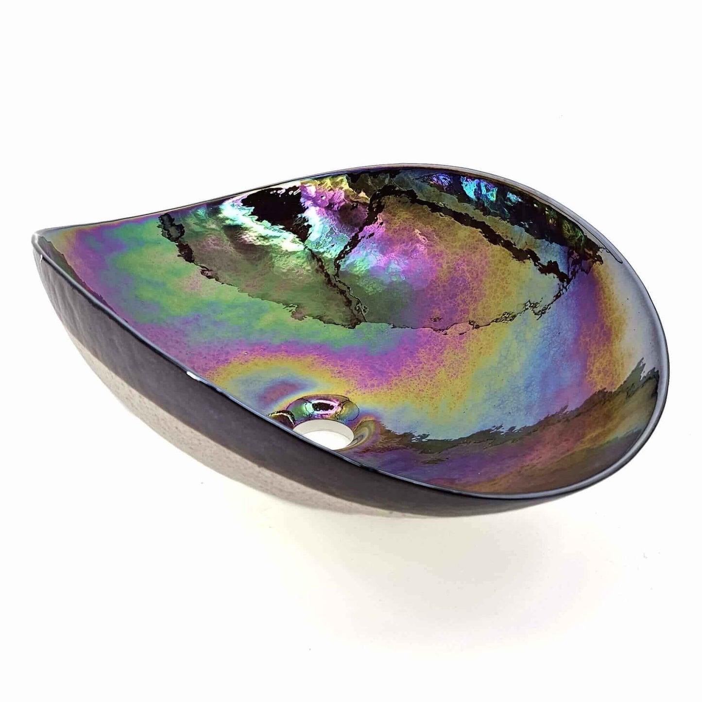 Ruvati Murano 19 inch seashell glass vessel sink in Chestnut Brown, view 3