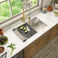 Ruvati RVF1233 Bianca Single-Handle Tall High-Arc Commercial Kitchen Faucet with Pre-Rinse Sprayer in modern kitchen setting