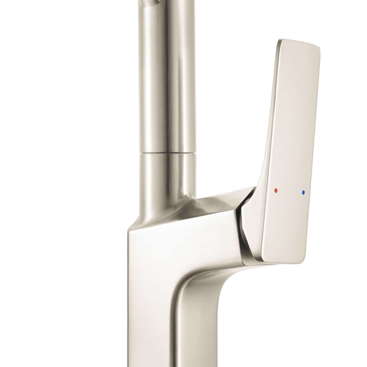 Ruvati RVF1236 Seneca Single-Handle Spring Pull-Down Kitchen Faucet with Pre-Rinse Sprayer close-up view.