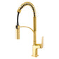 Ruvati RVF1236 Seneca Single-Handle Spring Pull-Down Kitchen Faucet with Pre-Rinse Sprayer in Brushed Gold finish