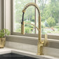 Ruvati RVF1236 Seneca Single-Handle Spring Pull-Down Kitchen Faucet with Pre-Rinse Sprayer