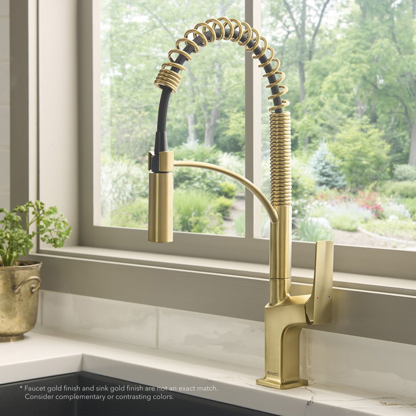 Ruvati RVF1236 Seneca Single-Handle Spring Pull-Down Kitchen Faucet with Pre-Rinse Sprayer